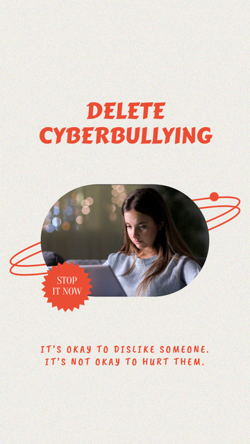 Plantilla de diseño de Awareness about Cyberbullying Problem TikTok Video 