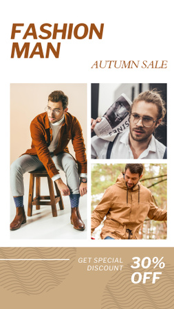 Platilla de diseño Fashion Autumn Sale for Men Instagram Story