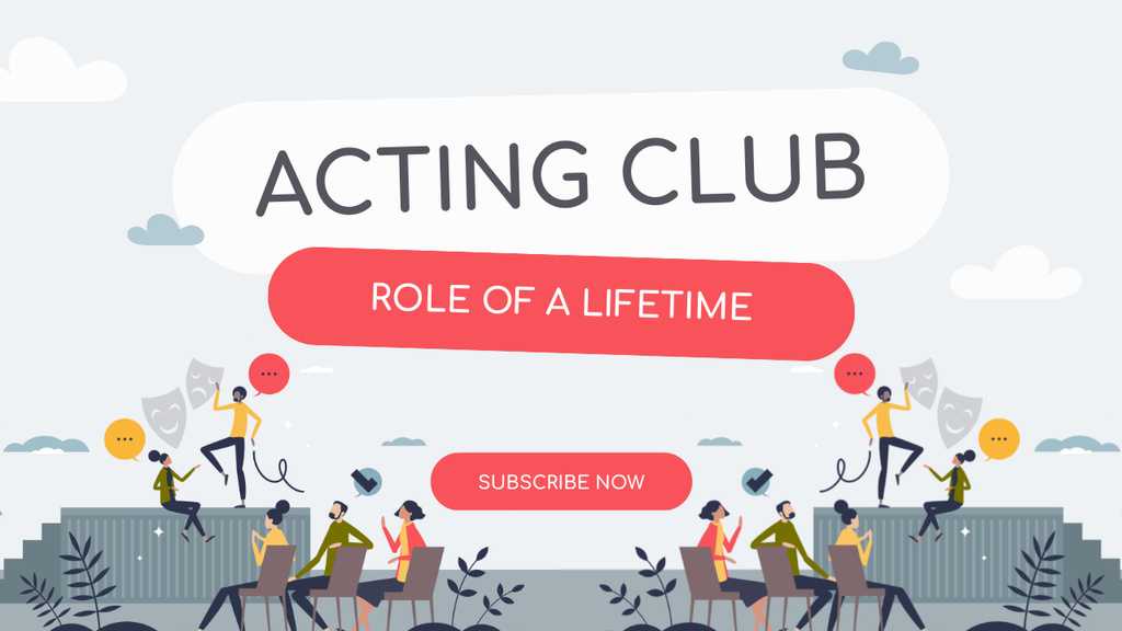Plantilla de diseño de Online Acting Club Youtube Thumbnail 