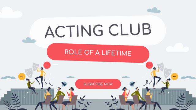 Online Acting Club Youtube Thumbnail Modelo de Design