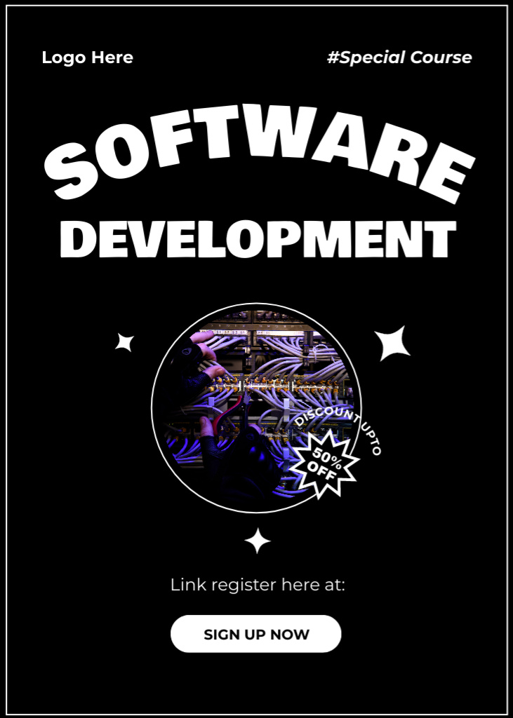 Software Development Special Course Announcement Flayer Design Template