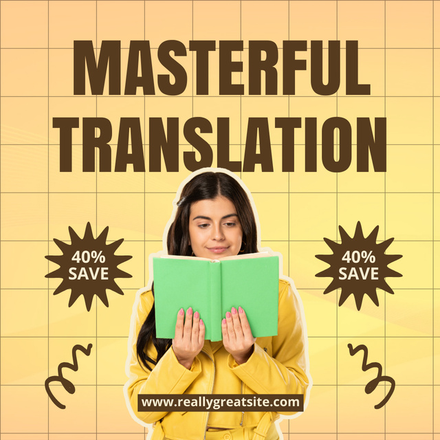 Incredible Translation Service offer With Discounts Animated Postデザインテンプレート