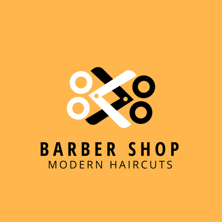 Barber Shop Ad Logo Design Template