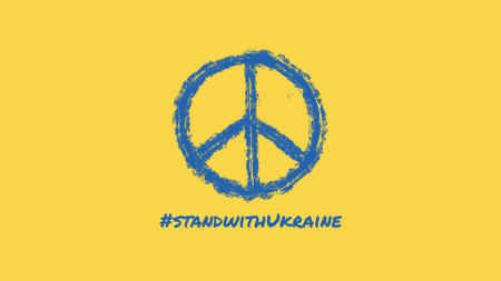 béke sign with ukrán zászló színek Zoom Background tervezősablon