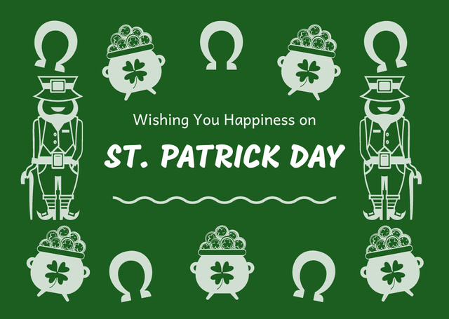 Best Wishes for St. Patrick's Day Card Tasarım Şablonu