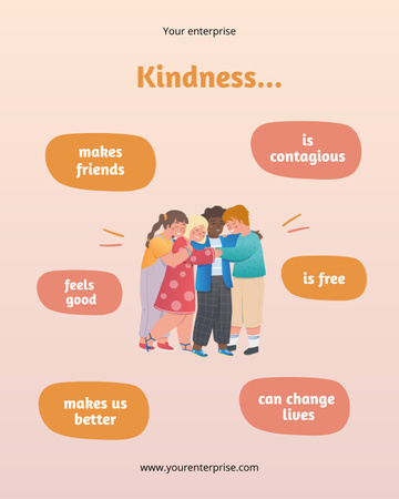 Motivation of Being Kind to People Poster 16x20in Design Template