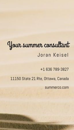 Plantilla de diseño de Detalles de contacto de su asesor de verano Business Card US Vertical 