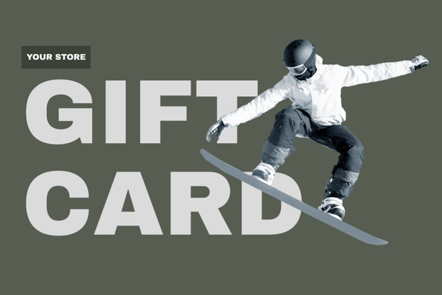 Designvorlage Offer of Snowboarding Equipment für Gift Certificate