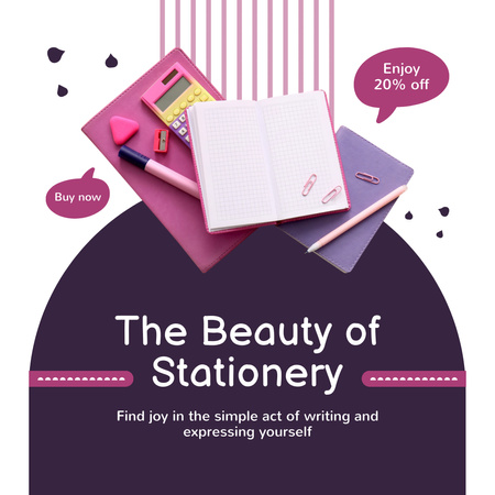 Stationery shops Instagram AD Design Template
