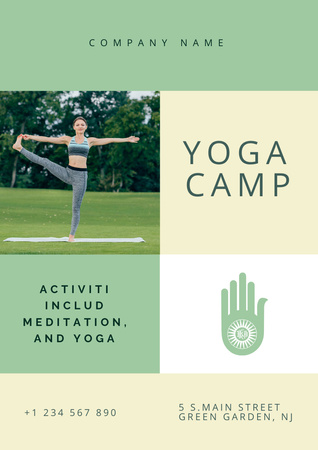 Yoga Camp Invitation Poster A3 Design Template