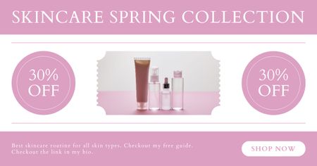 Plantilla de diseño de Spring Sale Set of Care Cosmetics Facebook AD 