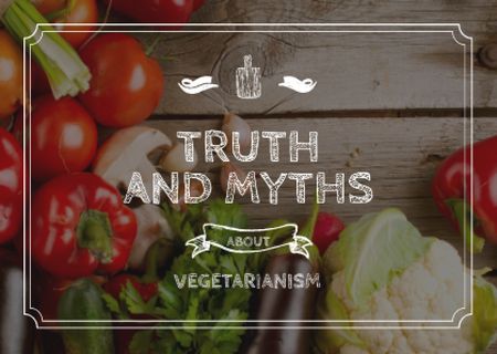 Plantilla de diseño de Truth and myths about Vegetarianism Card 
