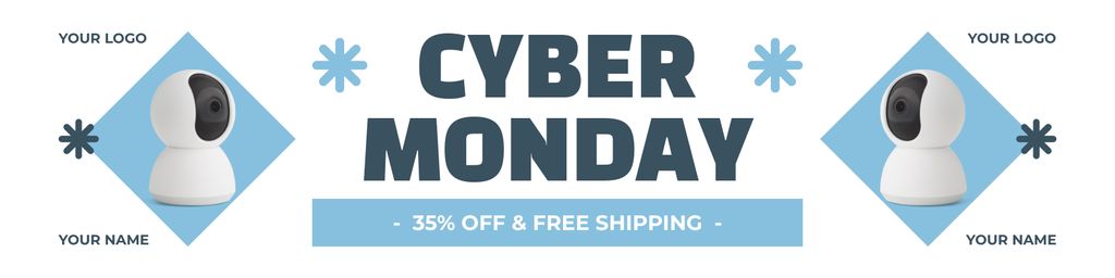 Modèle de visuel Cyber Monday Sale of Gadgets with Free Shipping - Twitter