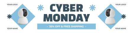 Cyber Monday Sale of Gadgets with Free Shipping Twitter Design Template