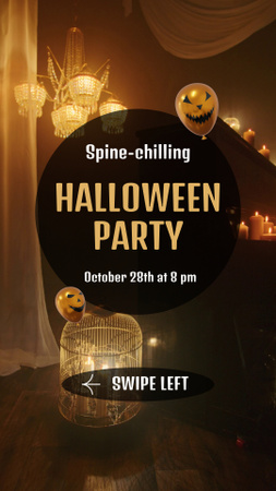 Atmospheric Halloween Party Announcement With Candles TikTok Video Design Template