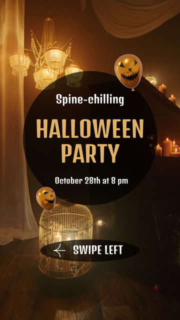 Atmospheric Halloween Party Announcement With Candles TikTok Video Modelo de Design