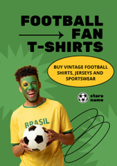 Football Fan Cloth Offer with Happy Man with Ball