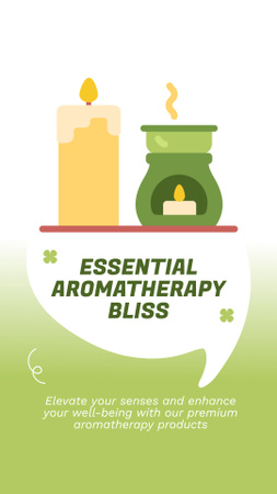 Produtos e práticas essenciais de aromaterapia Instagram Video Story Modelo de Design