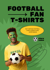 Football Fan T-Shirts with Boy holding Ball