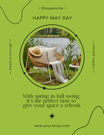 May Outdoor Furniture Sale Offer Poster 8.5x11in Design Template