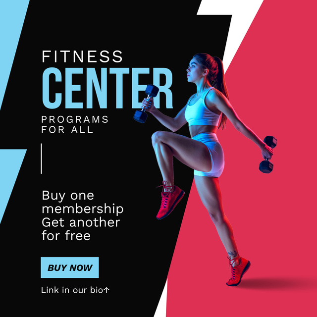 Public Fitness Center Advertising Instagram Design Template
