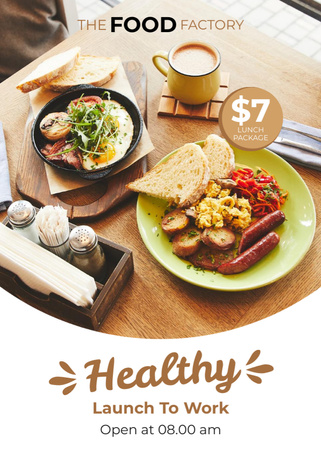 Fresh Healthy Breakfast on Table Flayer Design Template