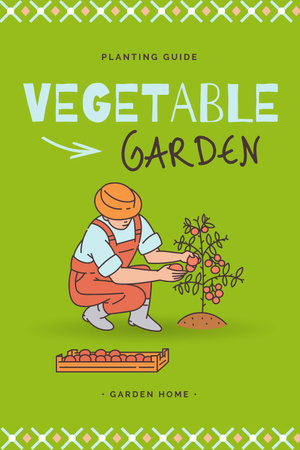 Plantilla de diseño de Gardener planting Vegetable Pinterest 