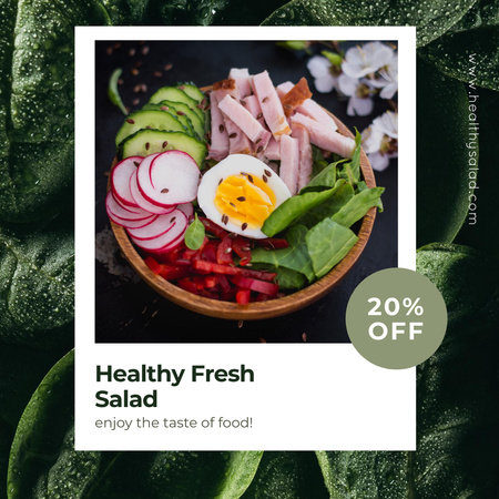 Designvorlage Healthy Fresh Salad With Discount für Instagram