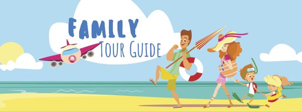 Tour Guide Offer with Funny Family on Beach