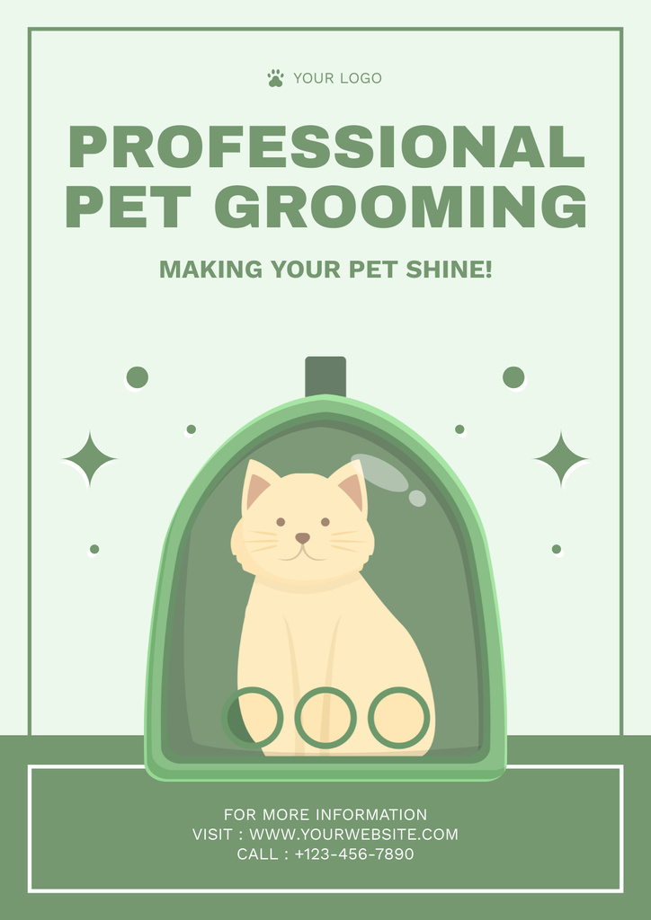 Plantilla de diseño de Professional Pet Grooming Poster 