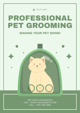 Professional Pet Grooming Poster Design Template