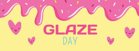 Glaze Day Announcement with Pink Hearts Facebook cover Design Template