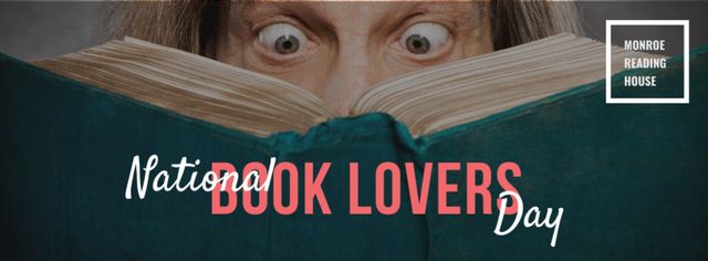 National Book Lovers day Annoucement Facebook cover Modelo de Design