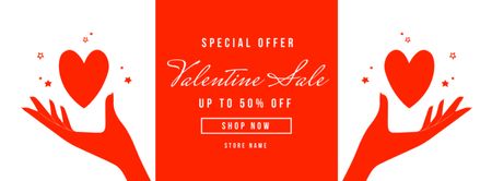 Valentine's Day Discount Offer Facebook cover Design Template