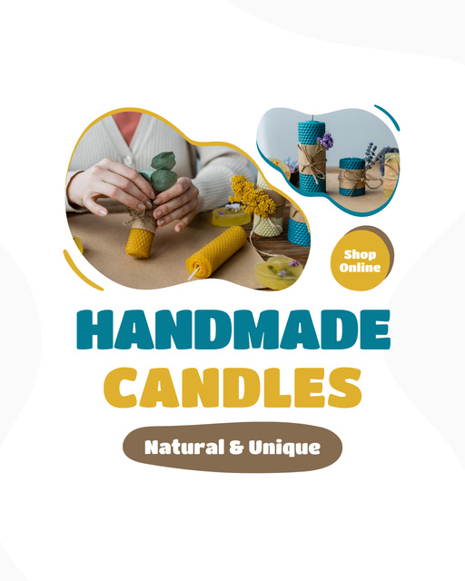 Natural and Unique Handmade Candles Sale Offer Instagram Post Vertical tervezősablon