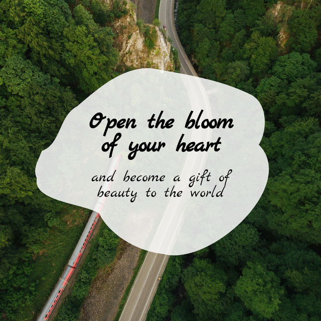 Inspirational Phrase with Forest Landscape Instagram Tasarım Şablonu