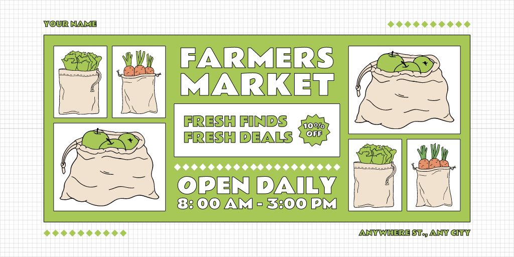 Daily Farmer's Market Opening Twitter Šablona návrhu