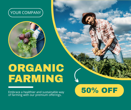 Natural Organic Farming Goods Sale Facebook Design Template