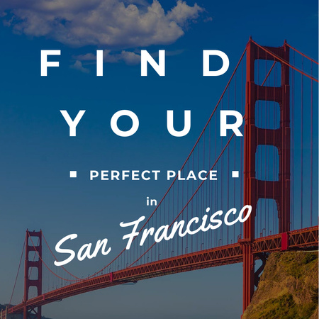 Plantilla de diseño de Vista panorámica del puente de San Francisco Instagram AD 