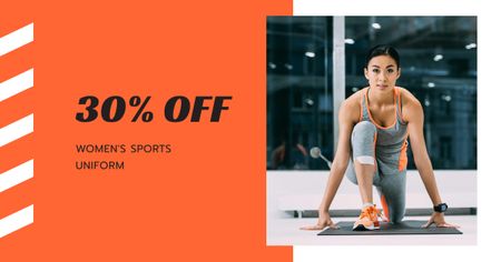 Discount Offer on Women's Sports Uniform Facebook AD Design Template