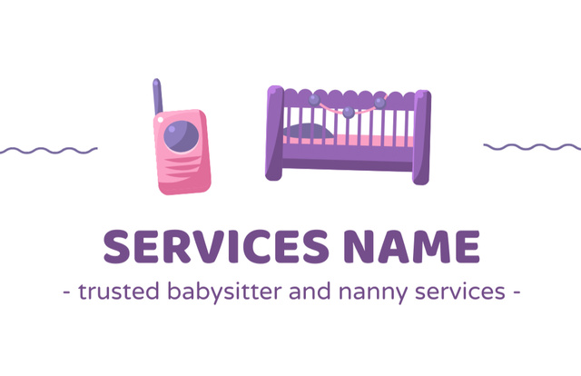 Trusted Babysitting Service Offer Business Card 85x55mm Modelo de Design
