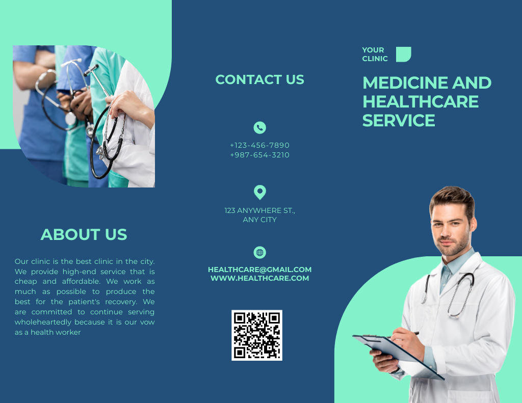 Template di design Best Medical Center Service Offer Brochure 8.5x11in