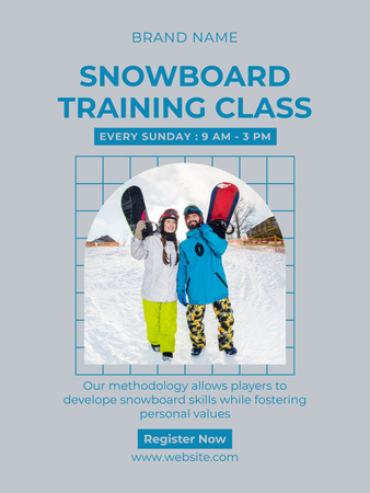 Szablon projektu Reklama zajęć snowboardowych dla młodych ludzi Poster US
