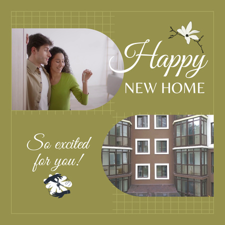 Platilla de diseño New Home Congrats With Apartment View Animated Post