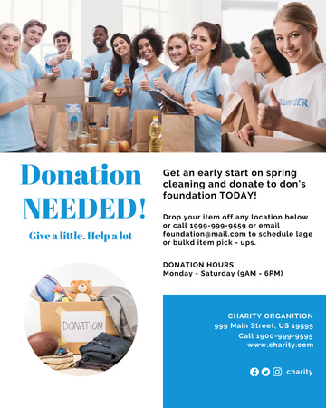 Volunteers Gathering Items for Donation to People in Need Poster 16x20in Design Template