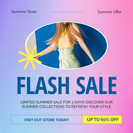 Designvorlage Sommer-Flash-Sale von Kleidung für Instagram