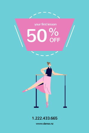 Ballet Lessons Discount Flyer 4x6in Design Template