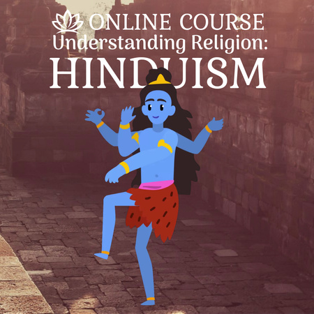 Szablon projektu Hindu god Shiva on temple background Animated Post