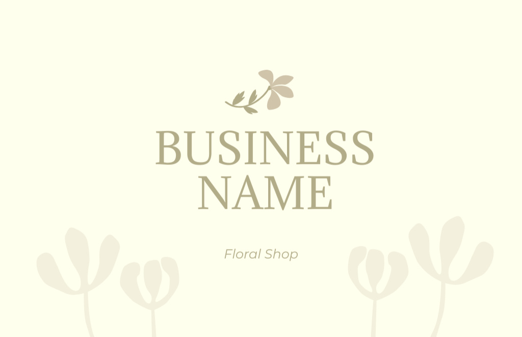 Flowers Shop Advertisement with Illustration Business Card 85x55mm – шаблон для дизайна