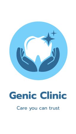 Plantilla de diseño de Oferta de Servicios de Clínica Dental Business Card US Vertical 
